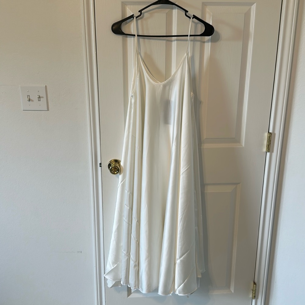 Seta Malibú scoop neck dress white